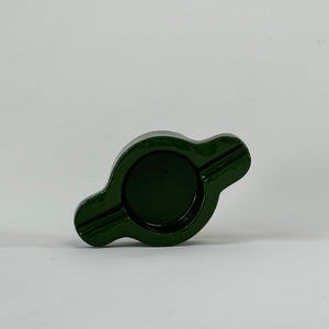 Handmade ceramic ashtray dark green