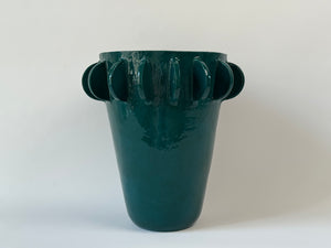 Handmade ceramic vessel petrol