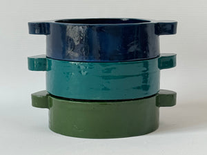 handmade ceramic vide poche electric blue petrol dark green