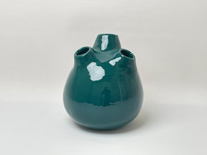 Handmade ceramic vessel petrol